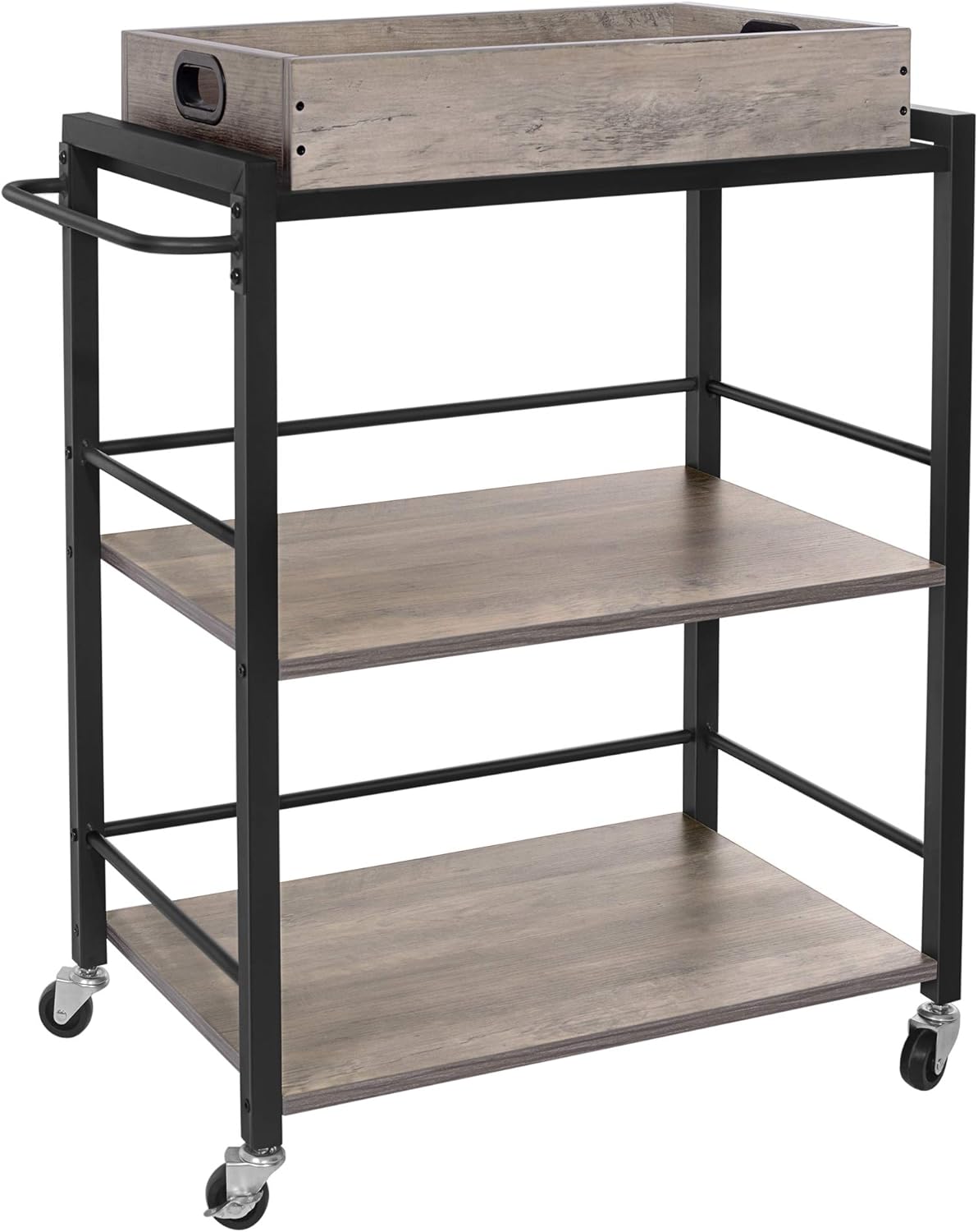 Carrelli Da Portata Carrello Portavivande Fisso O Con Ruote Universali 65 X 40 X 86 Cm Greige E Nero Lrc072b02 Scaffale Da Cucina Per Salotto Struttura In Acciaio Vasagle Carrello Da Cucina