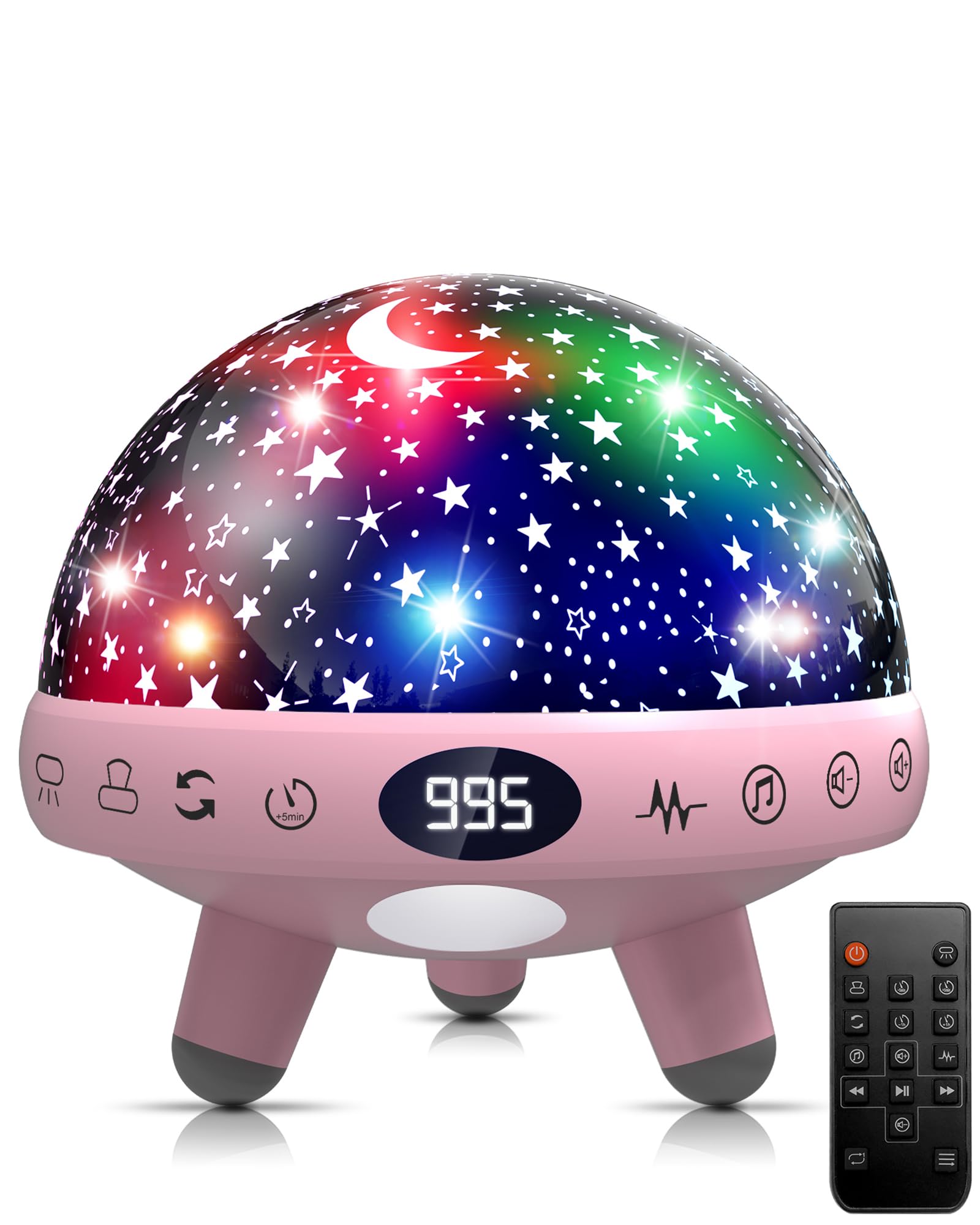 YACHANCE Baby Night Light Star Projector Night Light Projector for Kids Room with Sound Machine White Noise Machine for Sleeping Soother Nursery Lamp 9 Natural Sounds 20 Lullabies Remote Timer