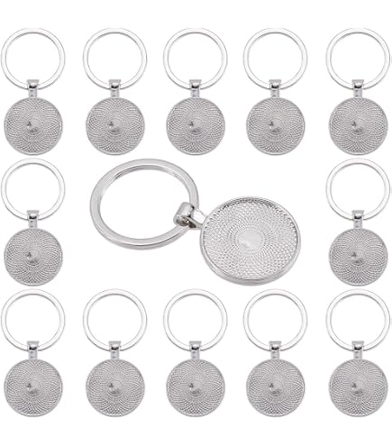 10 Pieces Keychain Charms & Blank Cabochon Bases - Butterfly Design, Antique Silver Zinc Alloy - View #7