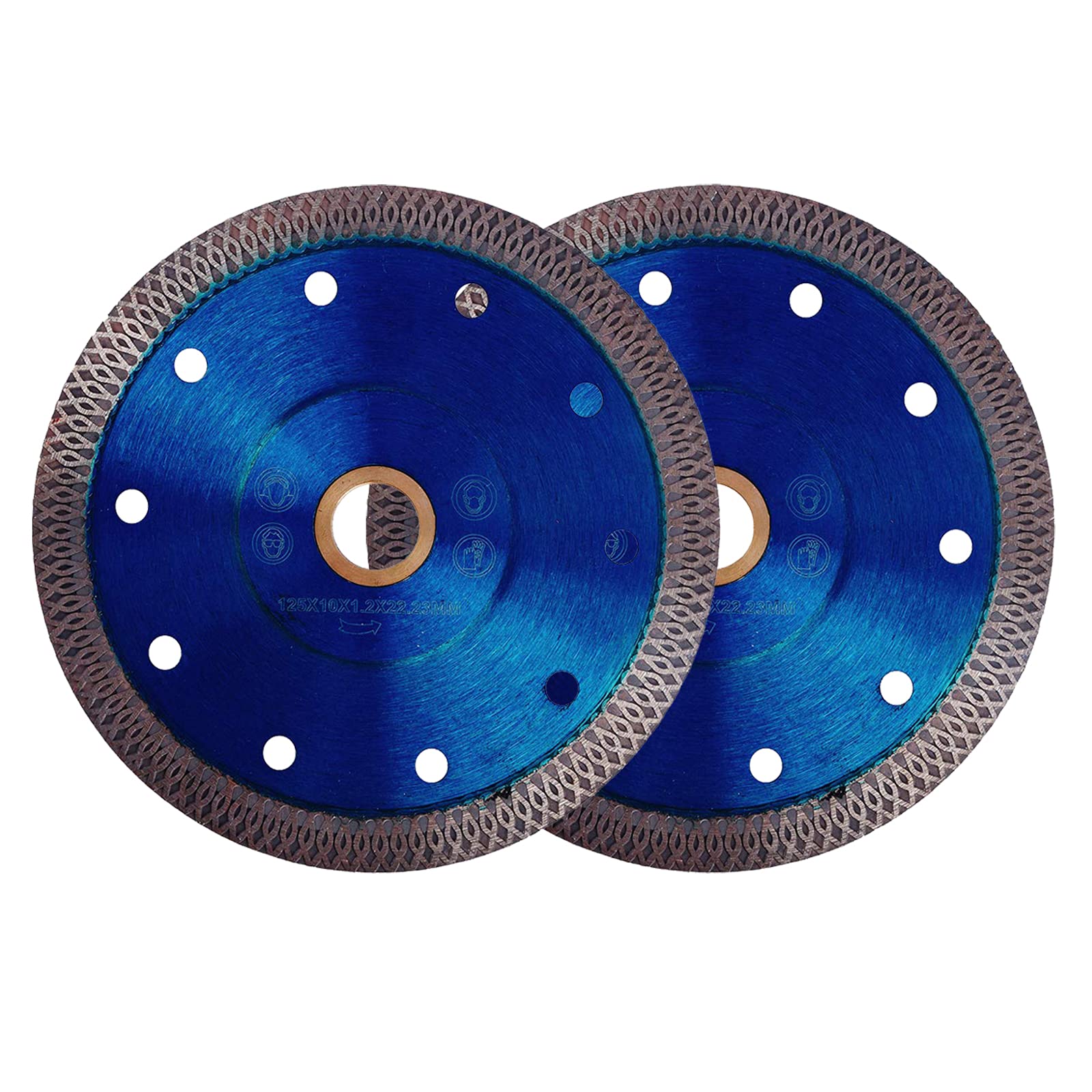 GoYonder 4.5 Inch Super Thin Diamond Saw Blade for Cutting Porcelain Tiles,Granite Marble Ceramics (5"-Blue 2PCS)