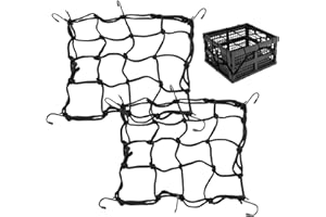 KEUYE milk crate lid Milk Crate Lid,High Elastic Stretchable Milk Crate Lid Only, 11.8"*11.8" Stretching to 23"*23" with 6 Adjustable Hooks,2PCS