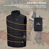 33,000ft Men's Lightweight Gilet Packable Puffer Vest Black L view 3