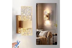 camuucci Battery Operated Wall Sconce Set of 1 Gold Modern Dimmable LED Wall Lighting,Indoor Not Hardwired Battery Powered Wall Lamp Fixture for Bedroom Living Room Hallway（1-Pack）