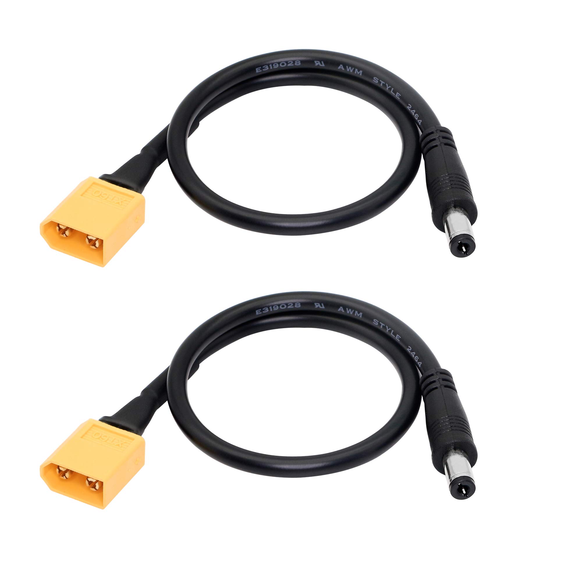 Photo 1 of SinLoon XT60 Adapter Cable XT60 Charging Cable XT60 Male Bullet Connector to Male DC 5.5mm X 2.5mm Power Cable for Fatshark Skyzone FPV Monitor Power (M/MDC5525)