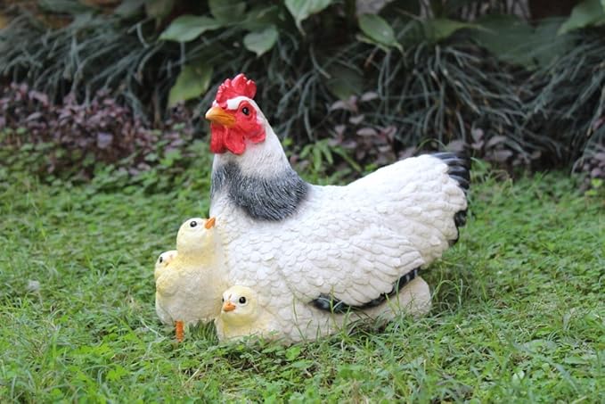 Wonderland Hen and chicks garden decor or home decorative item, balcony decoration, gift, gifting, bird, kids room decor, garden statue