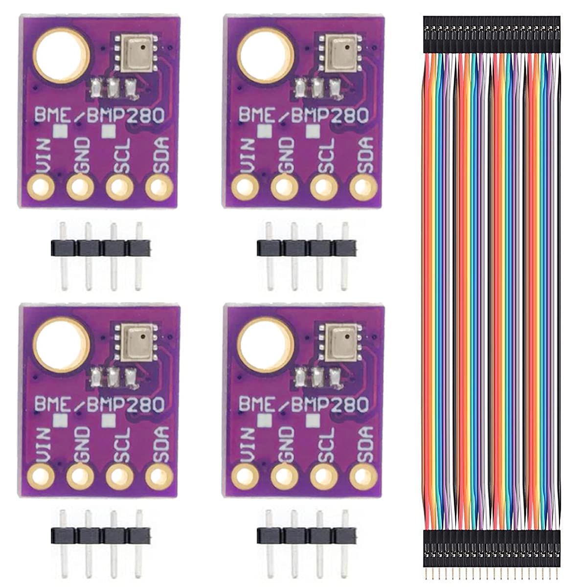 Youmile 4Pack BMP280 5V Digital Barometric Pressure Temperature Sensor Module with IIC I2C for Arduino with Dupont Cable