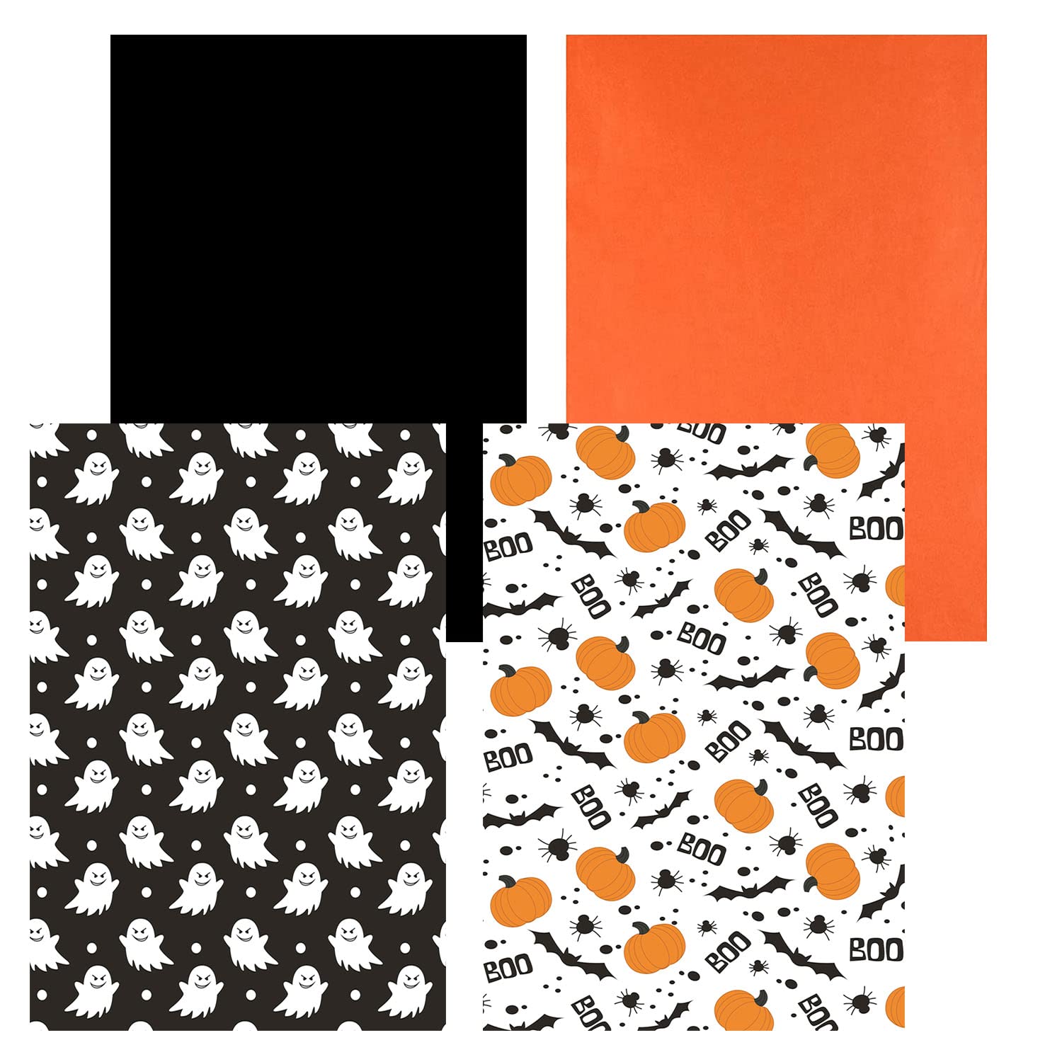 Jwssor Halloween Tissue Paper,60sheets Halloween Paper,50x30cm Orange Black Pumpkin and Ghost Paper for Gift Wrapping