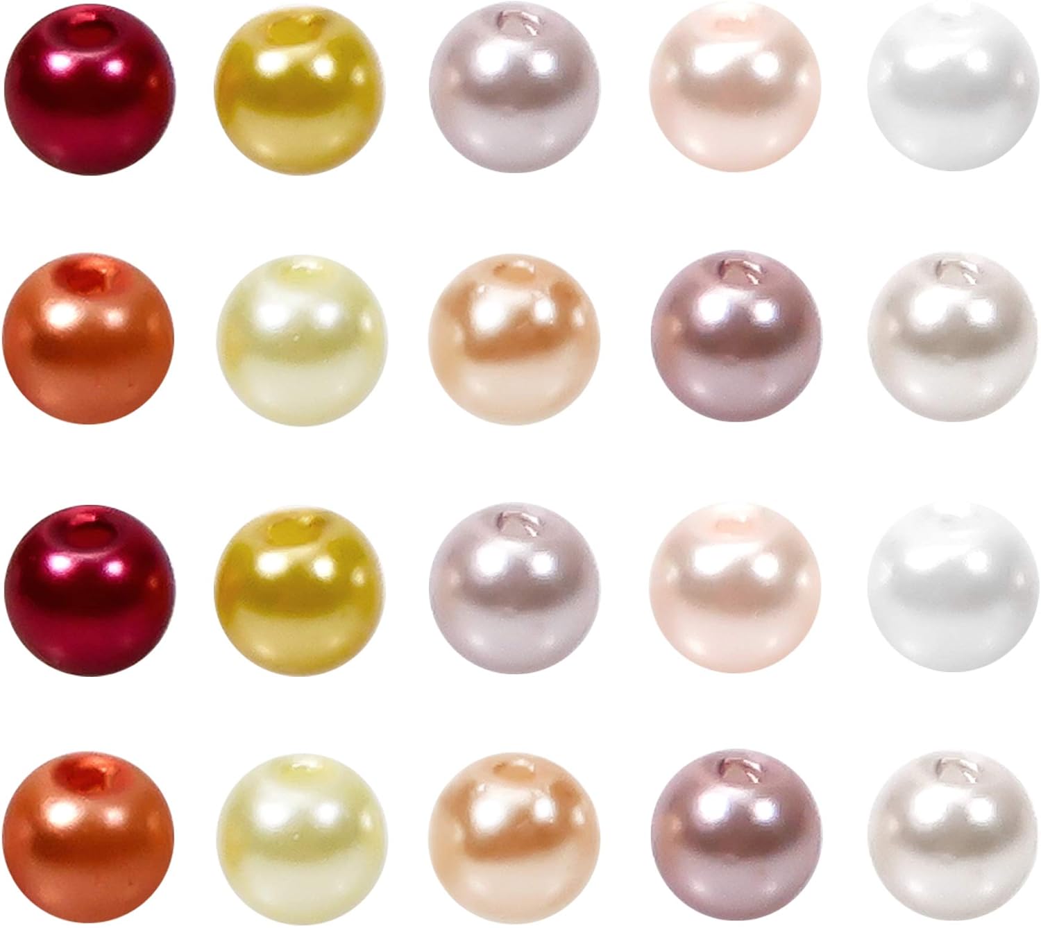 TOAOB 500pcs Pearl Beads for Jewelry Making 6mm Faux Pearls Glass Multicolor Sew on Pearl Beads Imitation Dyed Faux Spacer for Necklace Bracelet Craft Vase Filler Hair Accessories - Image 3