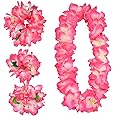 4 Pcs Pink Hawaiian Leis for Graduation Party, Dance Party, Photo Prop in Outdoors (Pink)