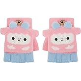 Starsouce Kids Winter Gloves with Flip Top Warm Knit Convertible Fingerless Gloves Fun Cute Mittens for Boys Girls Age 7-12