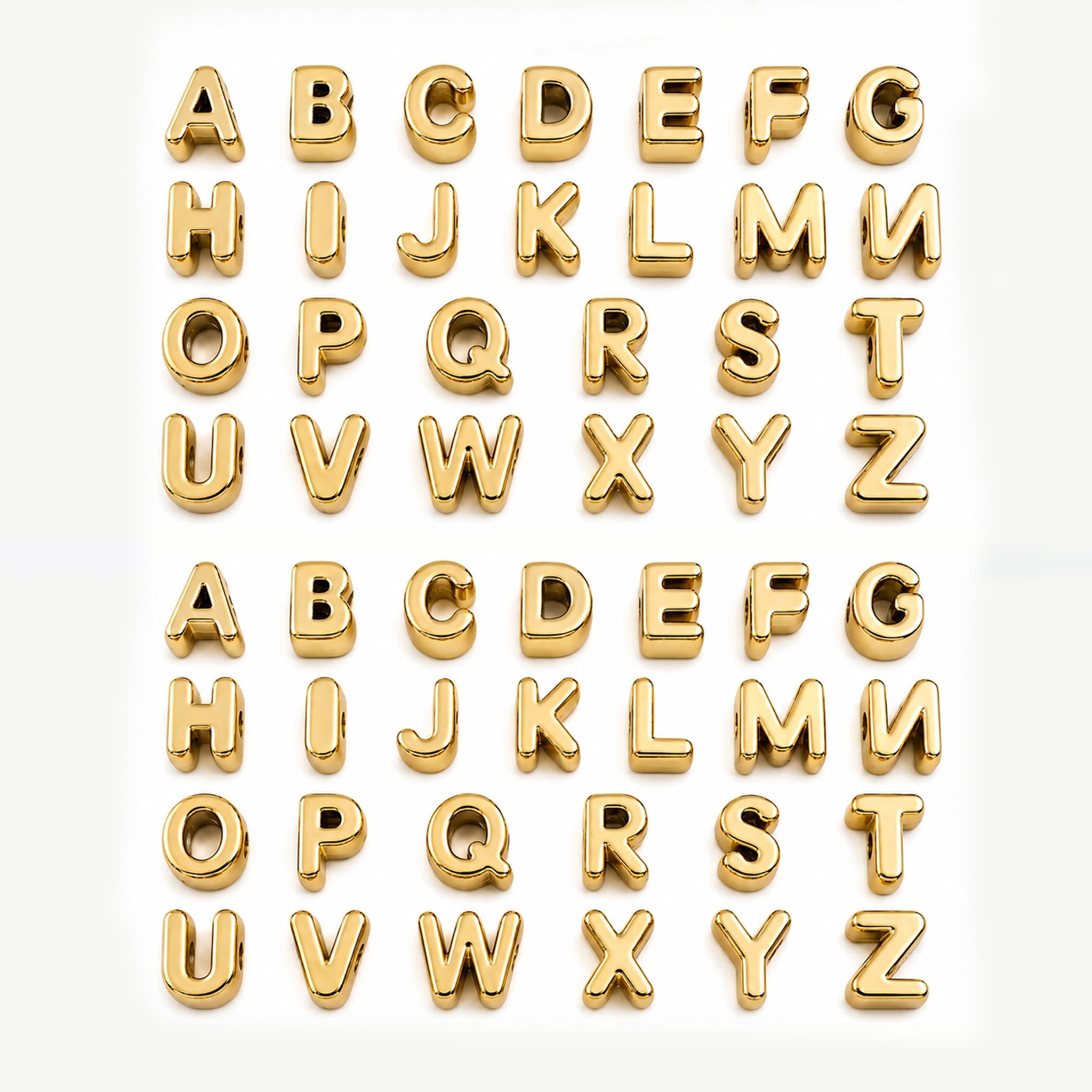 OVRUNS 52PCS A-Z Letter Beads Horizontal Hole Acrylic DIY Alphabet BagCharm | Premium lightweight acrylic material,2 Full A-Z