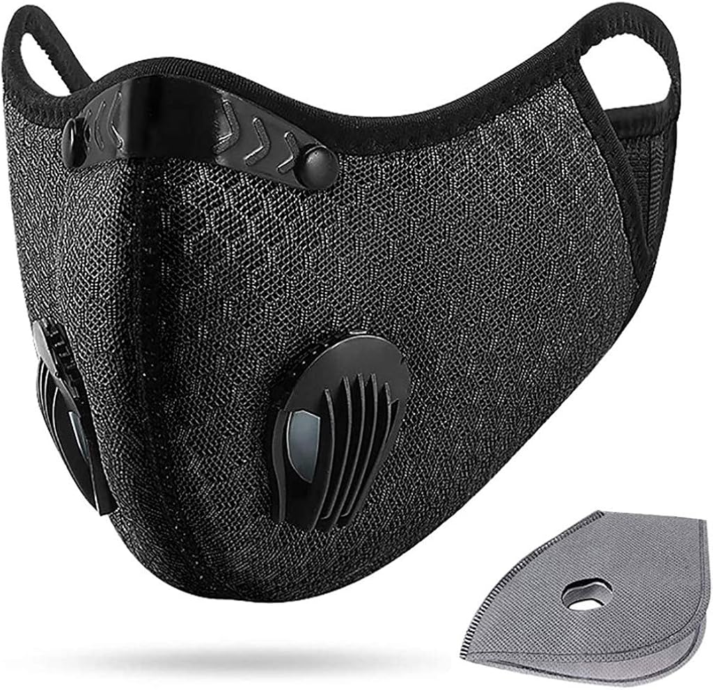 Yeswell Staubmaske Fahrrad Maske mit 1 Aktivkohlefilter Baumwolle und 2