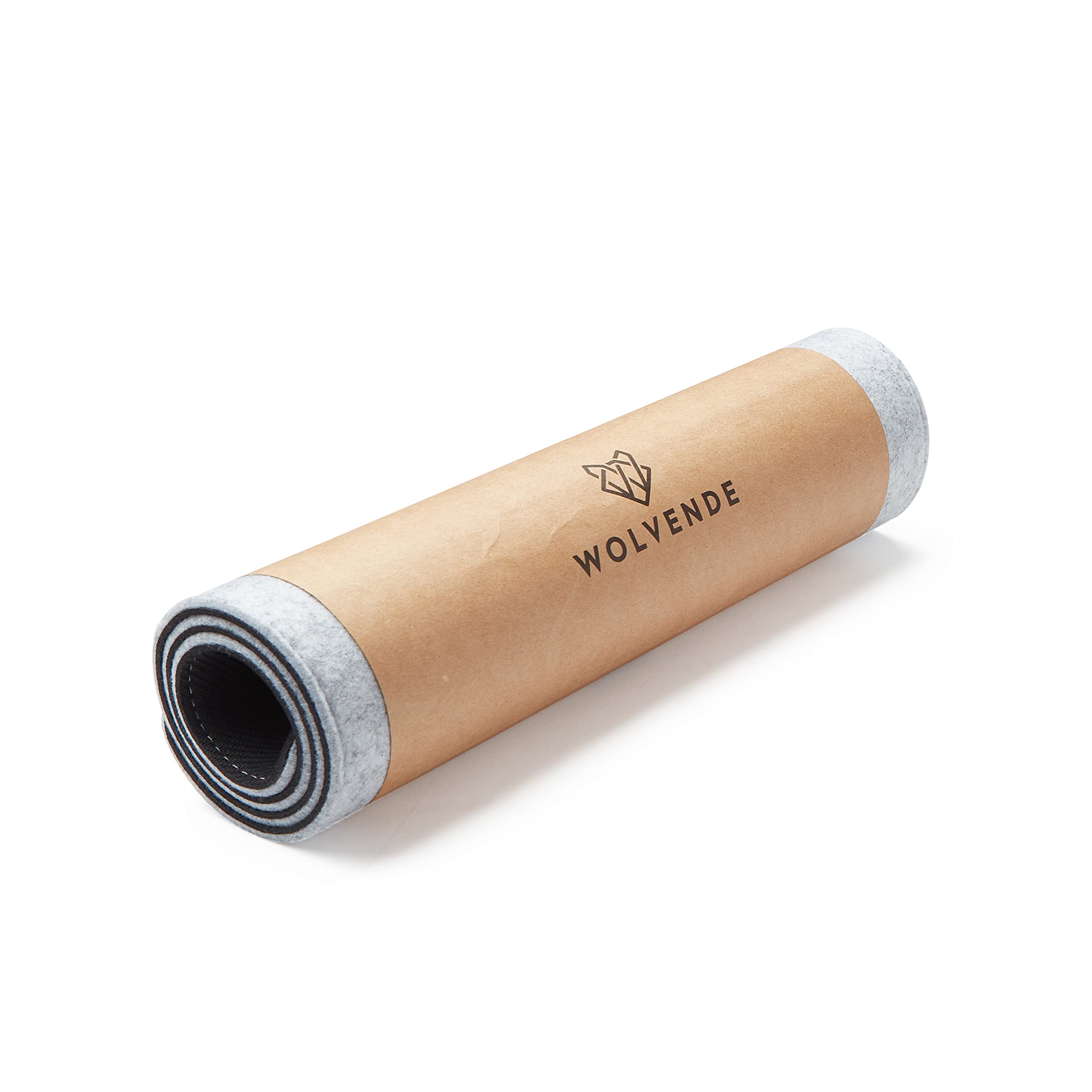 Wolvende Premium Felt Desk Mat | Small 30cm x 70cm | Multifunctional Desk Pad for Home Office | Light Grey