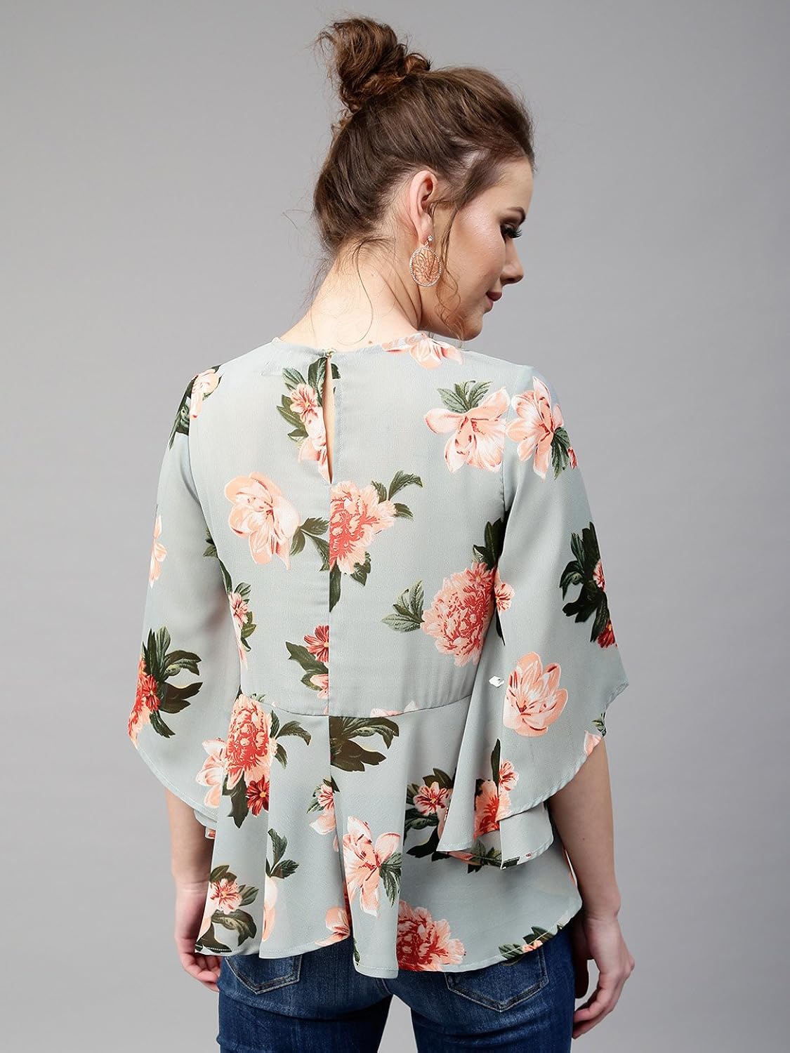 poison ivy casual short sleeve floral print women ice bluetop