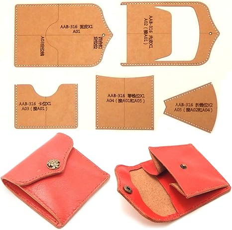 Amazon Co Jp アイランドパピー レザークラフト 硬質紙製 型紙 革 長 財布 バッグ カバン 説明シート付き クラウンカードケース ホビー