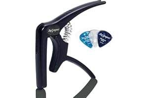 Leo Jaymz Heavy Duty Guitar Capo - Zinc Alloy Clip for Acoustic/Electric/Bass/Classical Guitars, Ukulele, Mandolin, Banjo (Bl