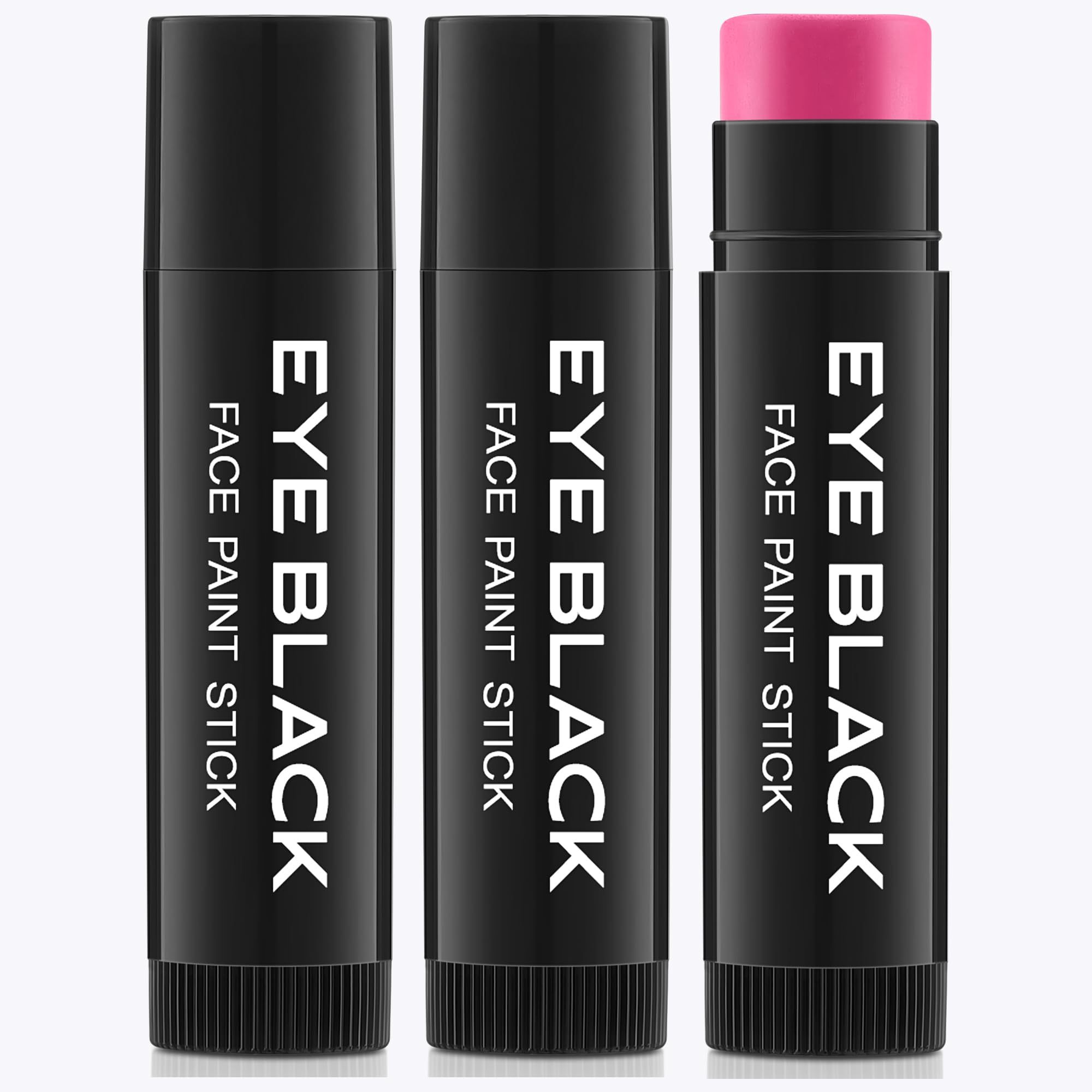 Pink Eye Black Stick, Anti-Glare Under Eye Black Sports Grease for Baseball Softball Soccer Lacrosse Hockey Athletes Sports Training, Water-Proof Face Paint for Athletes (3)