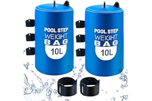 JEYEOU 2PCS Pool Ladder Weights 10L Universal Pool Step Weights Waterproof Pool Ladder Sand Bag 500D PVC Swimming Pool Weights For Ladder Pool Stair Weights for Above Ground and Inside Pool with Nylon Handle