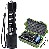 CVLIFE 800Lm Zoomable CREE XM-L T6 LED Adjustable Focus Flashlight Lamp Light with 18650 Battery & 2 Chargers