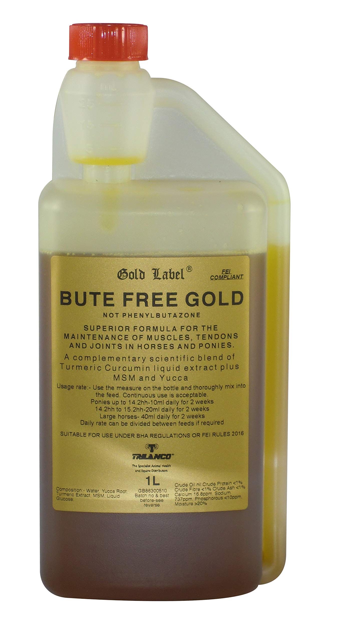 Gold Label Unisex's GLD0660 Bute Free Gold, Clear, 1 Litre