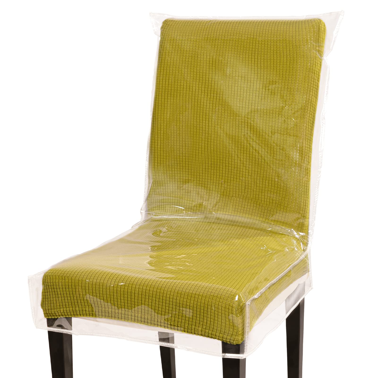 Jassoka Plastic Dining Room Chair Covers Set of 4, 21x20 Inch Seat Covers for Dining Chairs，Anti Stain, Anti Cat Scratch, Waterproof and Easy to Clean Plastic Seat Cover Protector