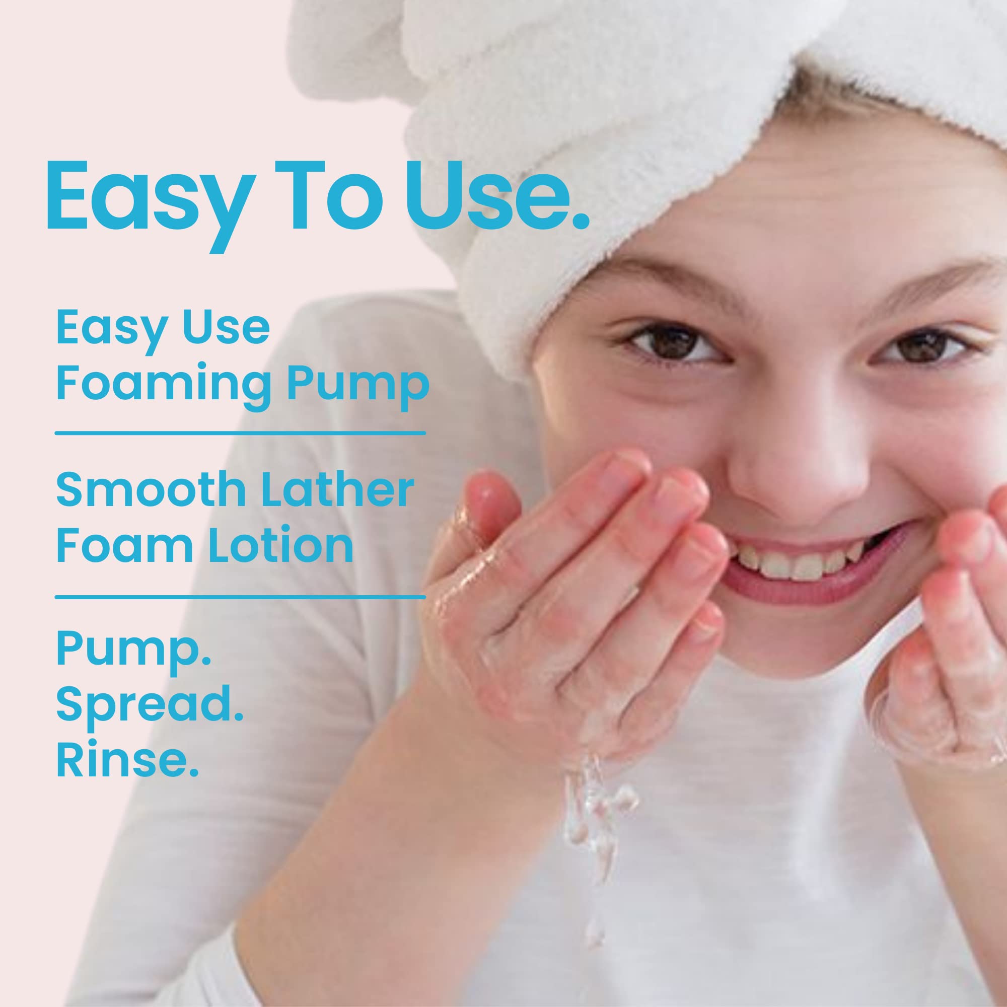 Teen Skin Face Wash | Gentle Foaming Daily Boys & Girls Facial Cleanser Lotion | Natural Non-toxic Ingredients | For Teens, Preteens & Kids Looking to Prevent Acne | 5 oz