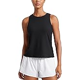 CRZ YOGA Cloudweight Crew Neck Workout Tanks Lightweight Athletic Gym Tops for Women Soft Basic Running Sleeveless Shirts