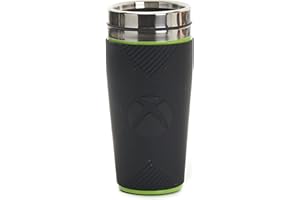 Paladone PP5688XB Xbox Insulated Travel Mug - Reusable 450ml Commuter Cup with Silicone Sleeve, Black