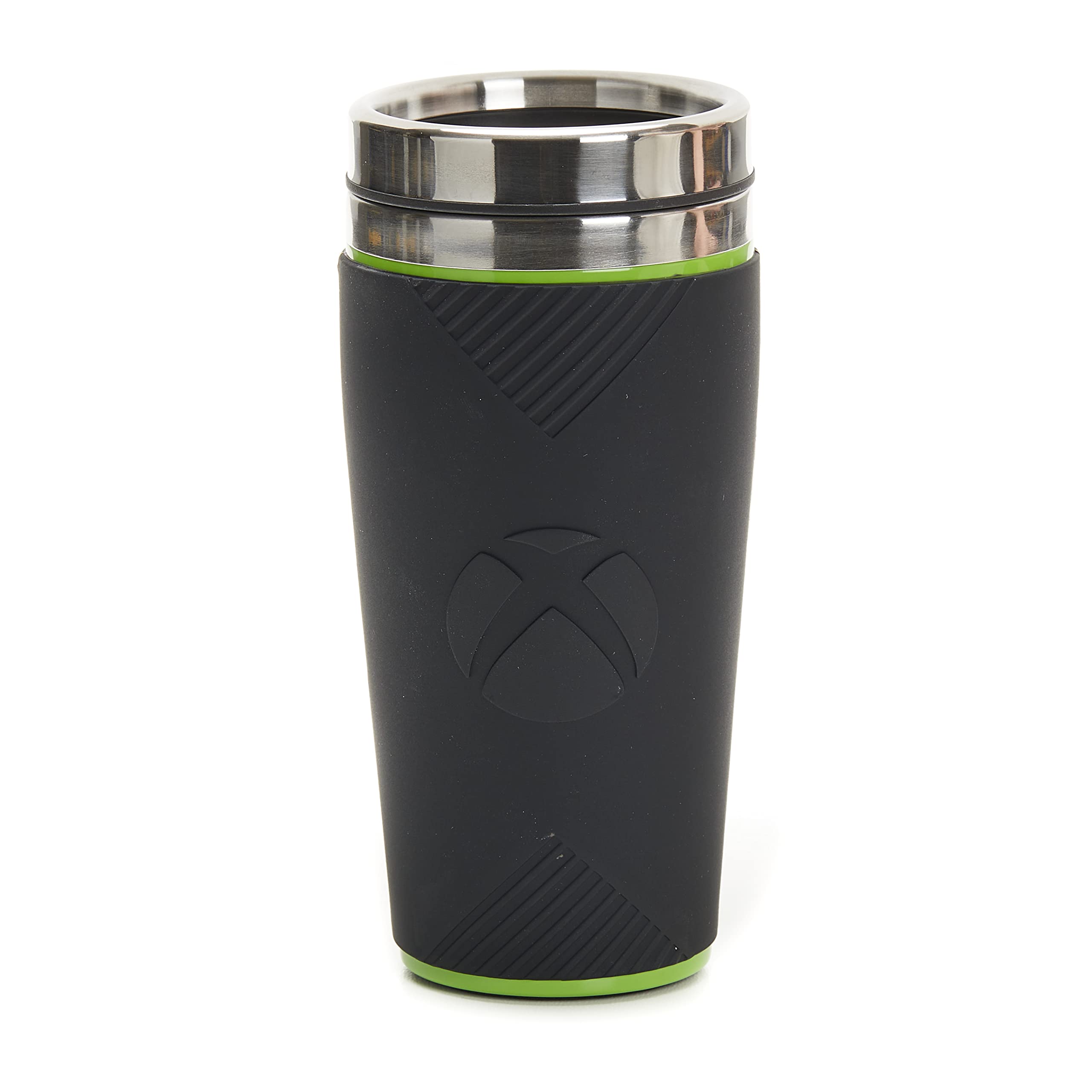XBOX Insulated Travel Mug - Officially Licensed Reusable Commuter Flask with Silicone Sleeve, Novelty Gift for Gamer, 450ml (15 fl oz) | Paladone