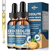 ReviNutra Zeolite Detox for Kids and Adults, Zeolite Clinoptilolite Liquid Drops with Chlorella, Magnesium, Zinc, Methy Vitamin B12 & D3, Gut Liver Detox Cleanse, Immunity, Pineapple Flavor 4 Fl Oz