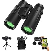 Usogood 12x50 High Definition Binoculars for Adults with Phone Adapter and Tripod, 2.5m Close Focus Binoculars for Bird Watch