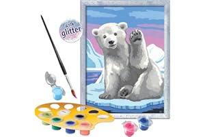 Ravensburger CreArt Pawesome Polar Bear Paint by Numbers Kit for Kids - Painting Arts and Crafts for Ages 9 and Up