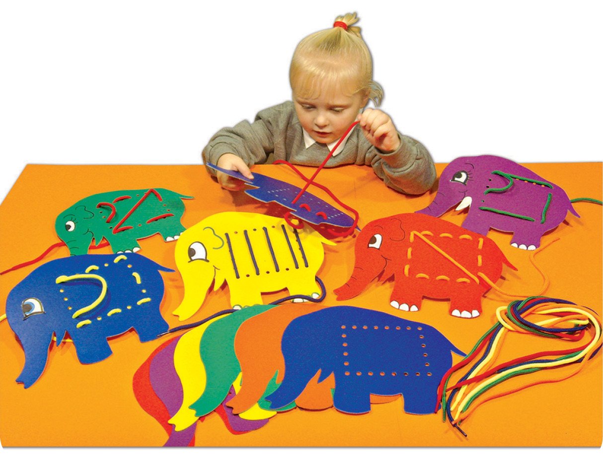 Springboard Thread an Elephant Weaving Activity for Early Years (Pack of 30)