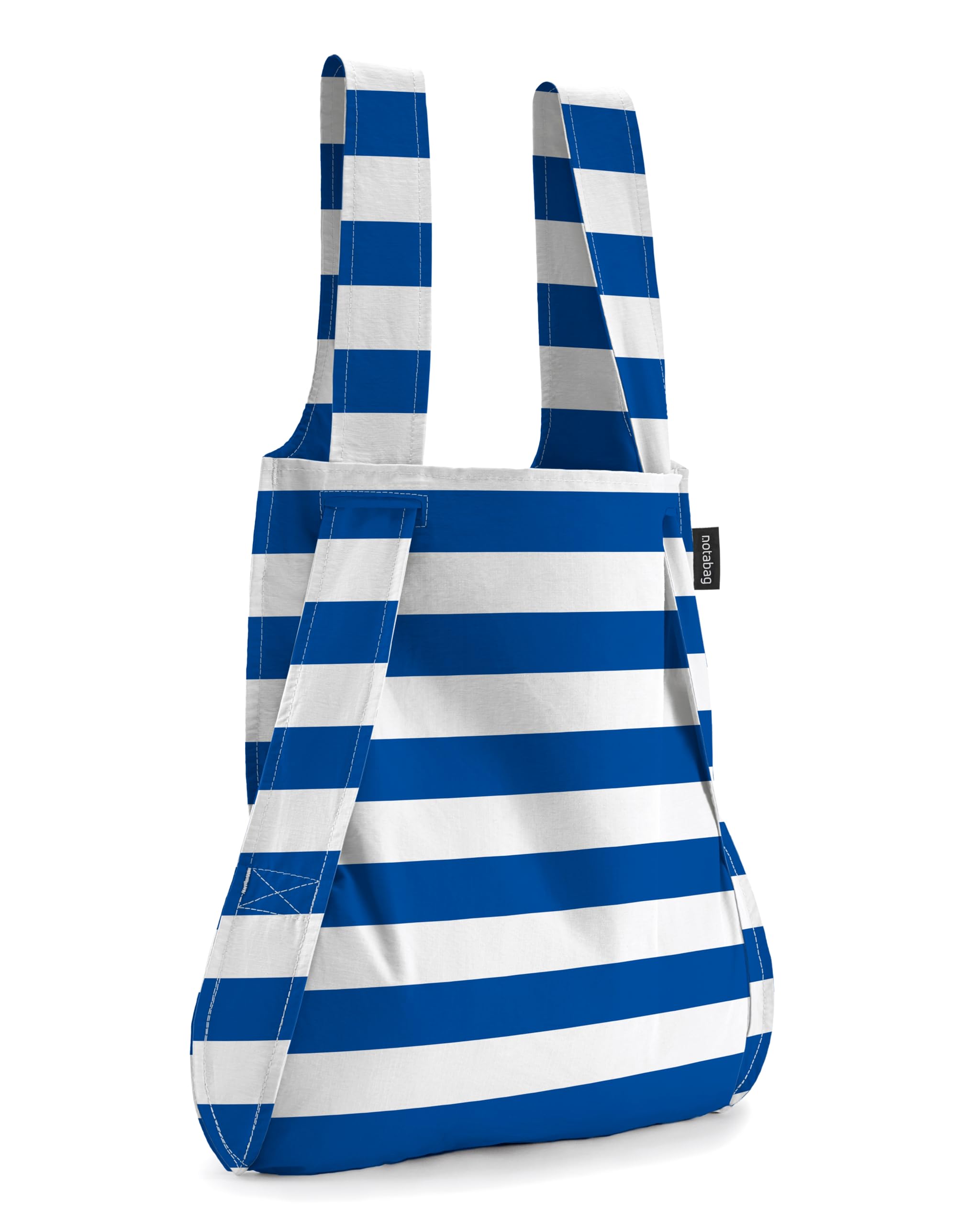 Notabag 2 in 1: Convertible Backpack - Backpack and Handbag: Waterproof, Reusable and Foldable (Navy Stripes) — image 1