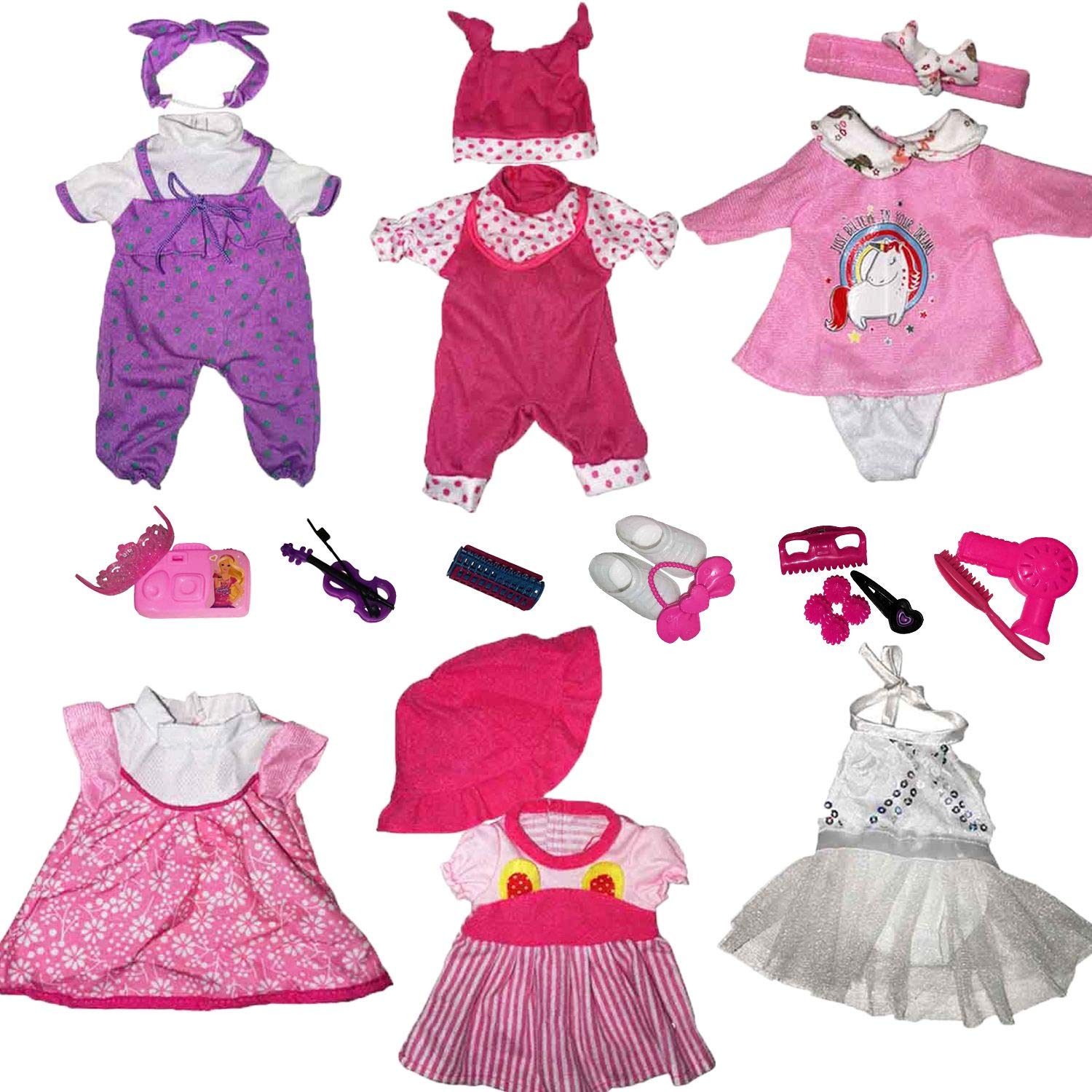 6 Sets Baby Doll Dress for 12-14inch with Doll Accessories