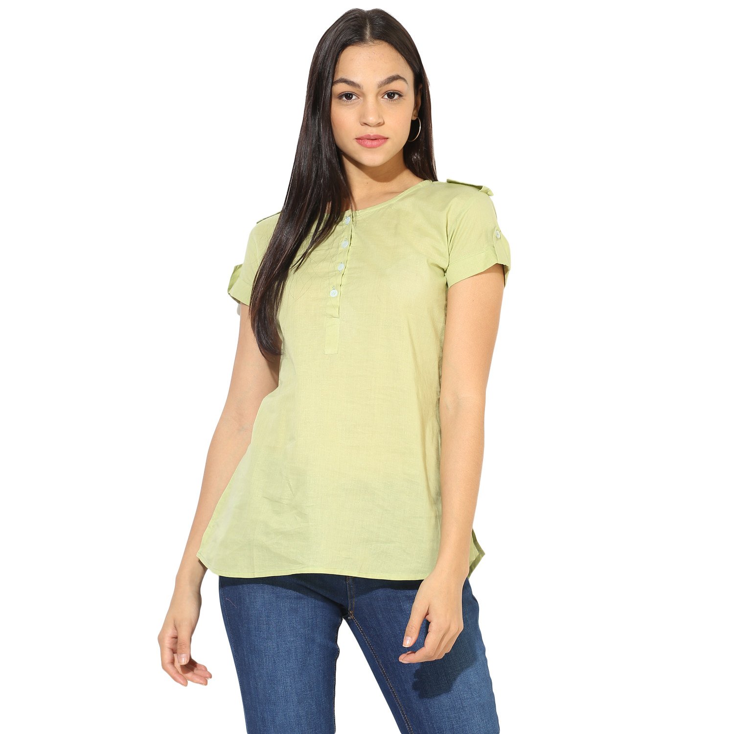 wabii women's green cotton top