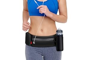 Yooumoga Hydration Running Belt for Women Men Running Fanny Pack with Foldable Water Bottle Holder (Bottles NOT Included) for Walking No Bounce Adjustable Waist Pouch for Runners Jogging