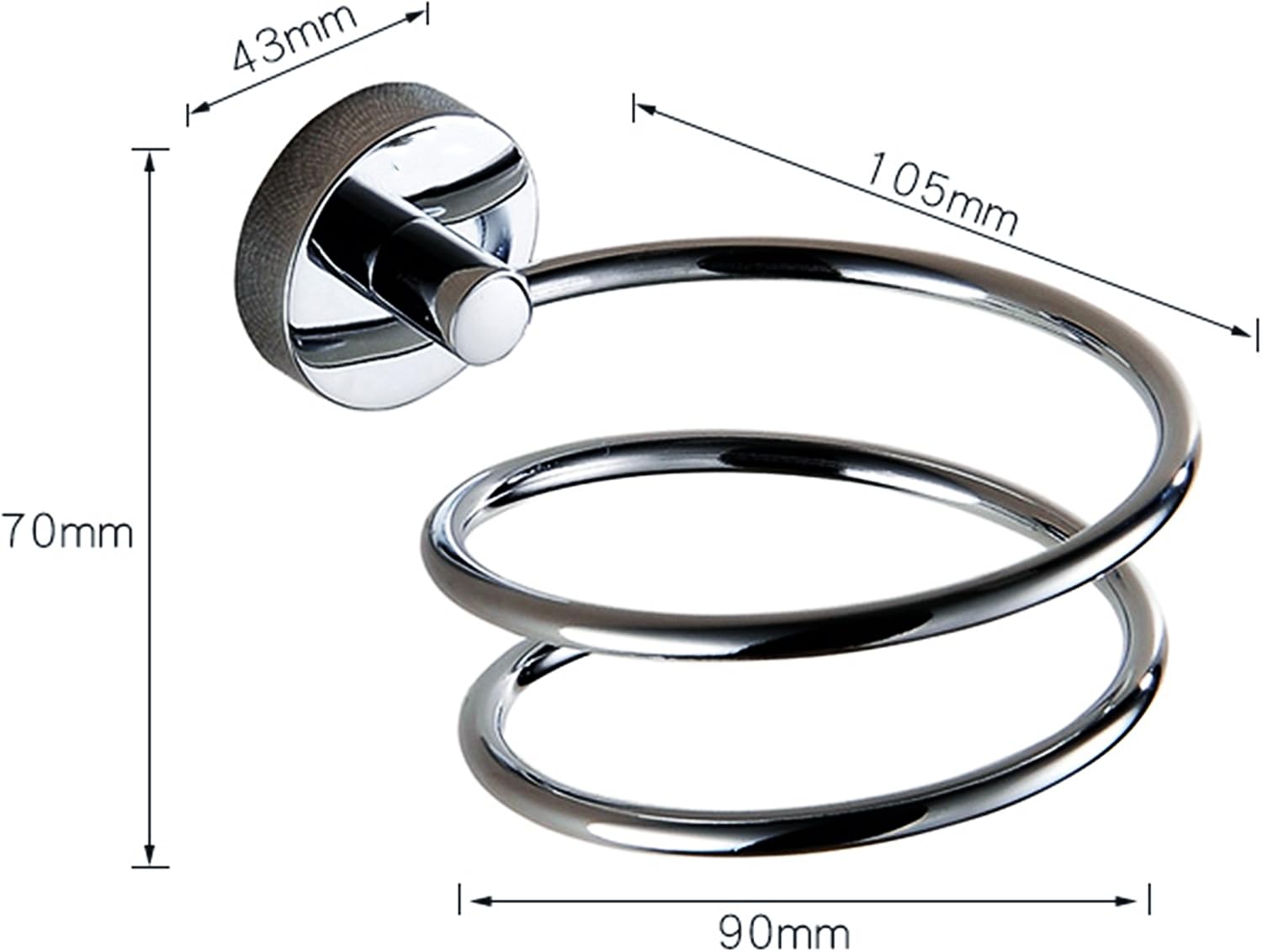 Makidar Hair Dryer Holder Stainless Steel Chromed (Silver) - Image 5