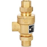 1/2 Inch 9D-M3 Backflow Preventer Brass Dual Check Valve | with Intermediate Atmospheric Vent,1/2 Inch,Female Union Inlet and Outlet,190T012
