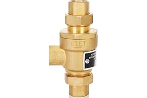 PONTUSS 1/2 Inch 9D-M3 Backflow Preventer Brass Dual Check Valve with Intermediate Atmospheric Vent,1/2 Inch,Female Union Inlet and Outlet,190T012,Replacement for Watts