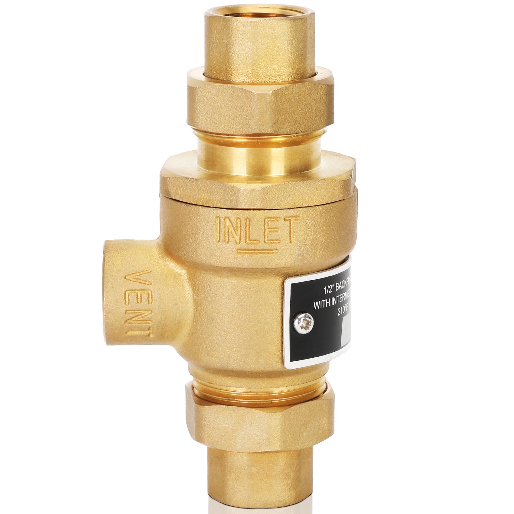 Photo 1 of 1/2" 9D-M3 Backflow Preventer Brass Dual Check Valve with Intermediate Atmospheric Vent,1/2 Inch,Female Union Inlet and Outlet,190T012,Replacement for Watts