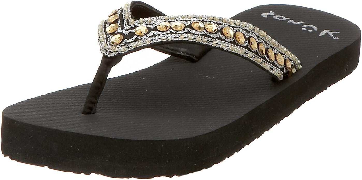 sanuk black flip flops womens