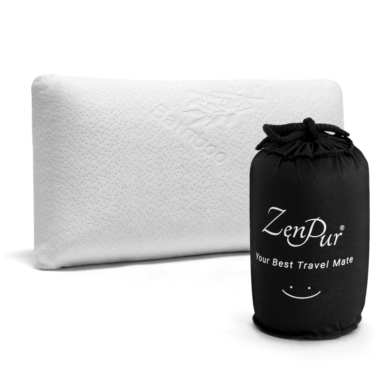 ZenPur® Memory Foam Pillow 25 x 40 cm Travel Pillows for Airplanes