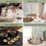 Bansusu 2-Pack Lotus Incense Holders, 6-Hole Brass Burner for All Incense view 5