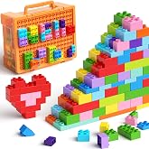 STEM MATCH 97PCS Jumbo Building Blocks Set: with Storage Box &amp; Base Plate | STEM Educational Toys for Toddlers, Kids Ages 3+, Compatible with Major Large Particle Building Block