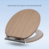 AQUALONA Premium Tongue and Groove Soft Close Toilet Seat Oak view 5