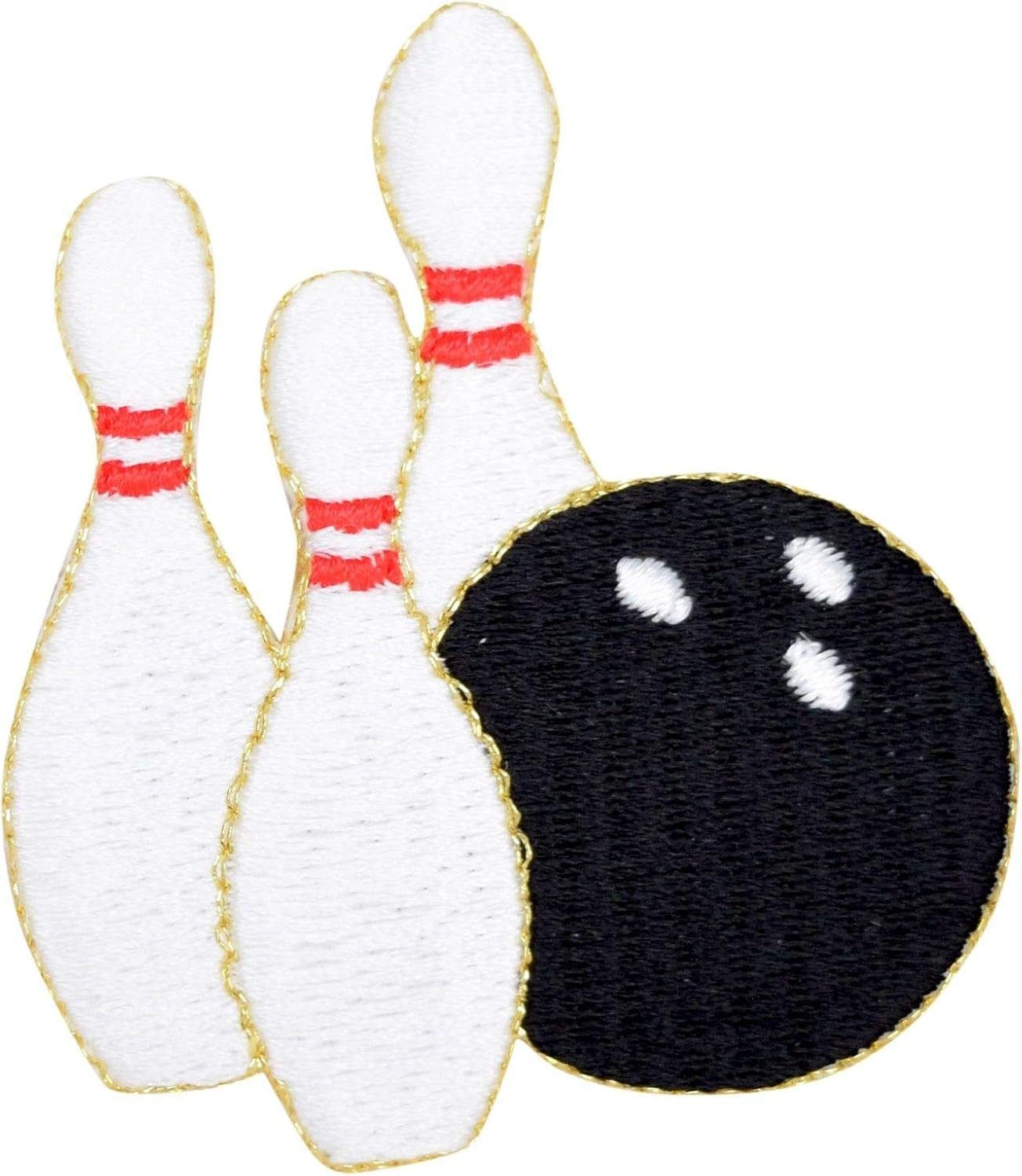 Amazon Co Jp ボーリングピンとボールアイロン刺繍アップリケパッチ ホビー