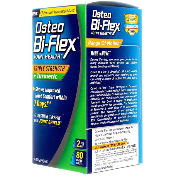 OSTEO BI-FLEX TRIPLE STRENGTH + TURMERIC, 80 COUNT (PACK OF 2)
