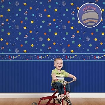 Amazon 3次元の壁紙緑色のかわいい現代の惑星の星の宇宙の青い壁紙