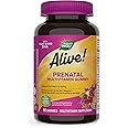 Nature’s Way Alive! Prenatal Multivitamin, Plant-Based DHA for Baby's Healthy Brain & Eye Development*, Vegetarian, Orange and Raspberry Lemonade Flavored, 90 Gummies (Packaging May Vary)